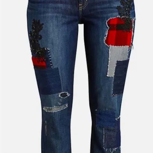 Ralph Lauren Patchwork and embroidery relaxed taper Jean.  28”waist SIZE 6 - Picture 3 of 9